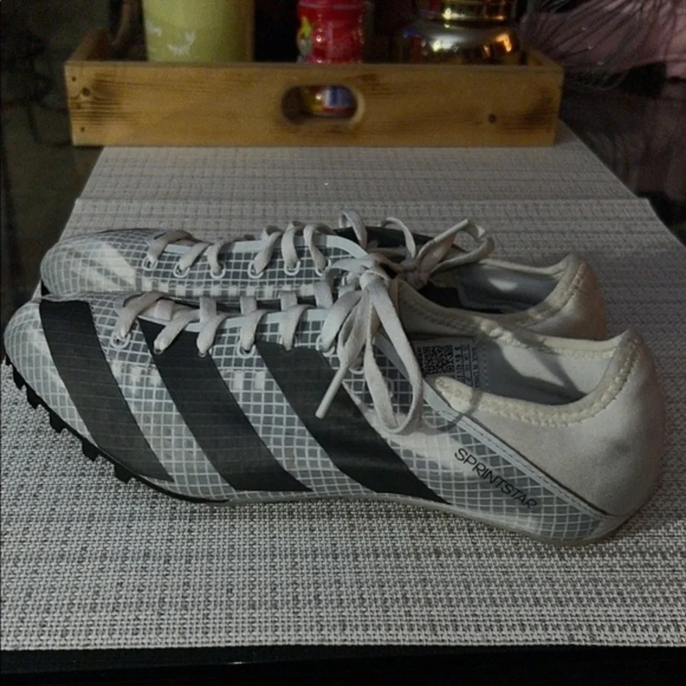 Adidas Black and White ADIDAS Athletic Shoes with Signature Stripes, pre loved